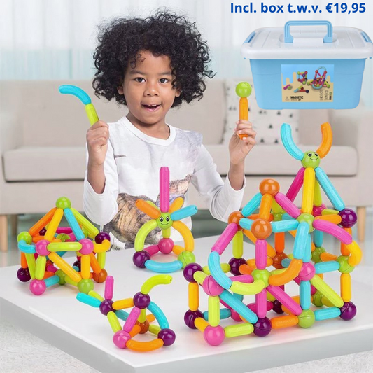 Magnetic Building Blocks™ | Educatief Magnetisch Speelgoed voor Kinderen | Incl. GRATIS Opslagbox t.w.v €19.95 - HYPEBAY NL